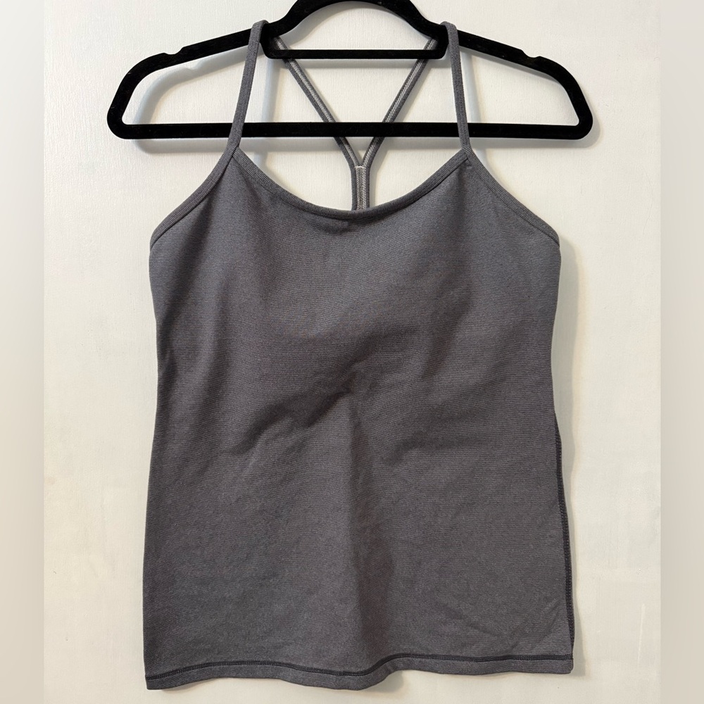 Lululemon Striped Grey Women’s Strappy Active Wear Top